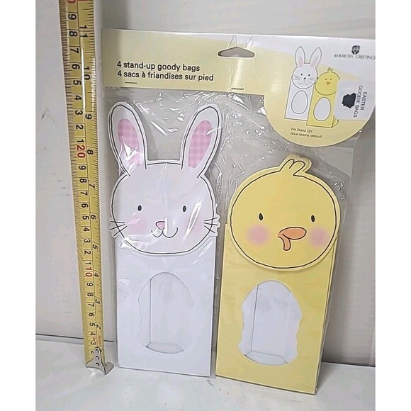 NEW American Greeting 4 Stand Up Easter Bunny Chick Goody Bags - Picture 3 of 6